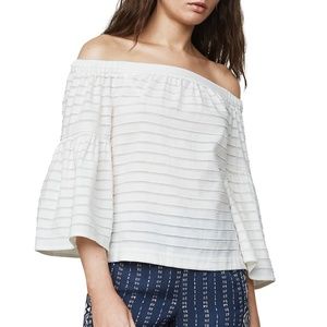 BCBGMaxazria Eavan Off-Shoulder Cotton/Silk Top